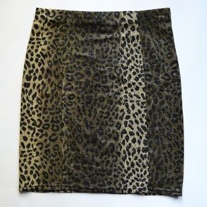 Papaya Size M Brown Cheetah Print Bodycon Skirt